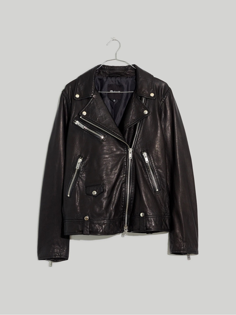 Madewell Washed Leather Oversized Motorcycle Jacket
